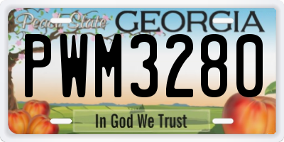 GA license plate PWM3280