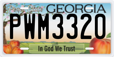 GA license plate PWM3320