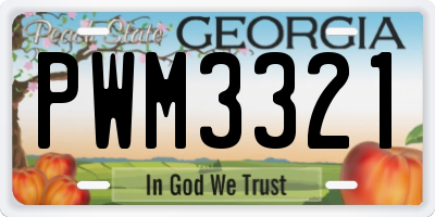 GA license plate PWM3321