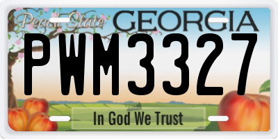 GA license plate PWM3327