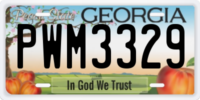 GA license plate PWM3329