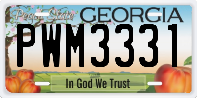 GA license plate PWM3331