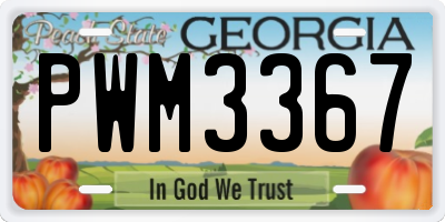 GA license plate PWM3367