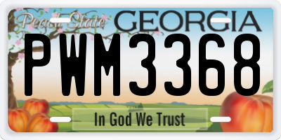 GA license plate PWM3368