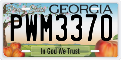 GA license plate PWM3370