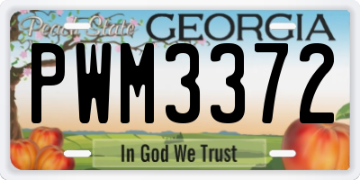 GA license plate PWM3372