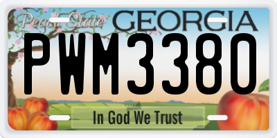 GA license plate PWM3380