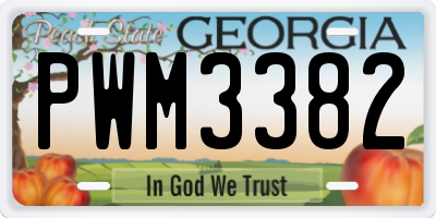 GA license plate PWM3382