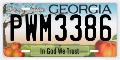 GA license plate PWM3386