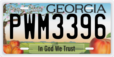 GA license plate PWM3396