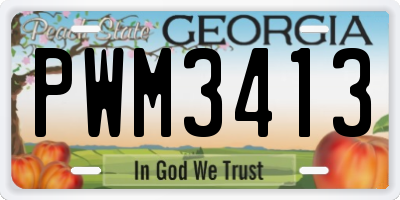 GA license plate PWM3413