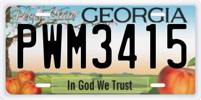GA license plate PWM3415