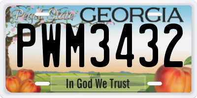 GA license plate PWM3432
