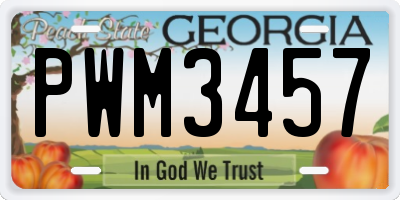GA license plate PWM3457