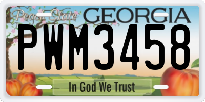 GA license plate PWM3458