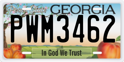 GA license plate PWM3462