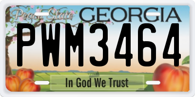 GA license plate PWM3464