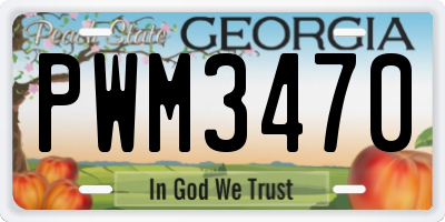GA license plate PWM3470