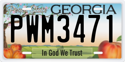 GA license plate PWM3471