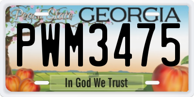 GA license plate PWM3475