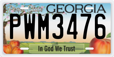 GA license plate PWM3476