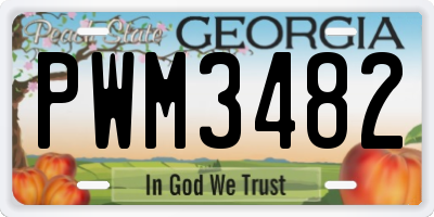 GA license plate PWM3482