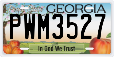 GA license plate PWM3527