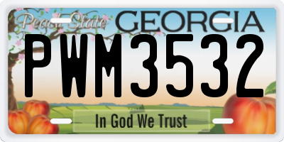 GA license plate PWM3532