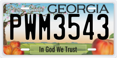 GA license plate PWM3543