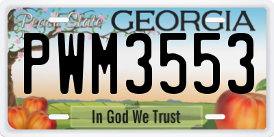GA license plate PWM3553