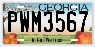 GA license plate PWM3567