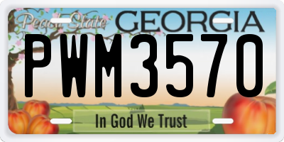 GA license plate PWM3570