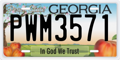 GA license plate PWM3571