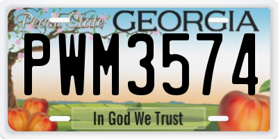 GA license plate PWM3574