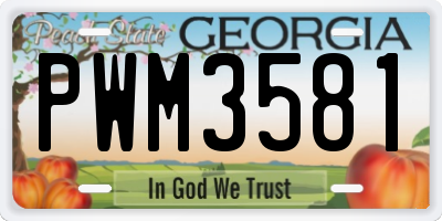GA license plate PWM3581