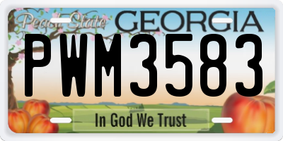 GA license plate PWM3583