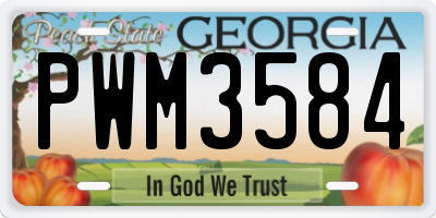 GA license plate PWM3584