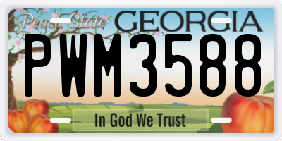 GA license plate PWM3588