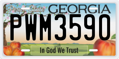GA license plate PWM3590