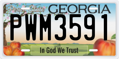 GA license plate PWM3591