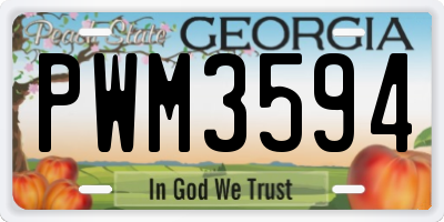 GA license plate PWM3594