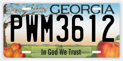 GA license plate PWM3612