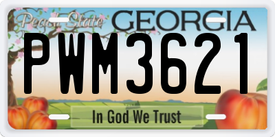 GA license plate PWM3621
