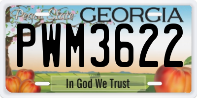 GA license plate PWM3622