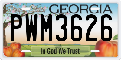 GA license plate PWM3626