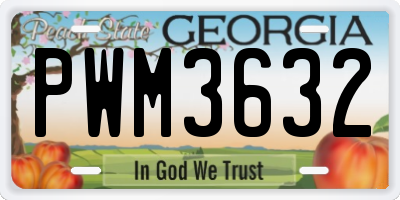 GA license plate PWM3632
