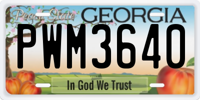 GA license plate PWM3640