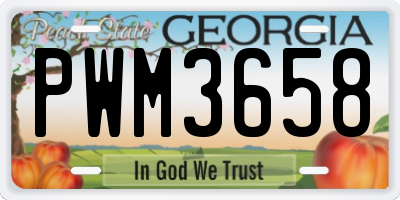 GA license plate PWM3658
