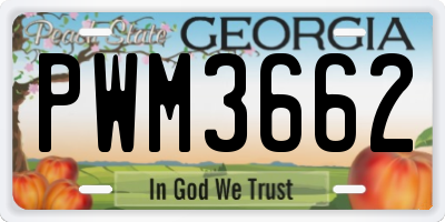 GA license plate PWM3662