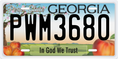 GA license plate PWM3680
